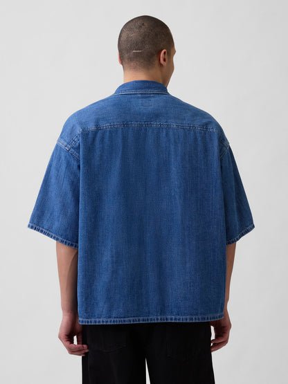 Mavi Denim Oversized Straight-hem Gömlek