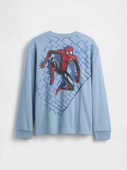 Açık Mavi Marvel Relaxed Grafik T-shirt