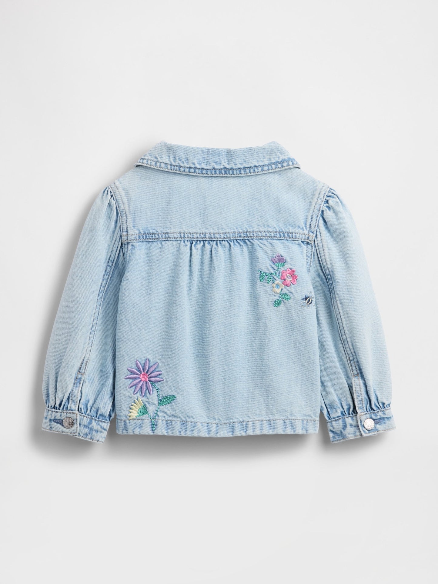 Açık Mavi Denim Işlemeli Chore Ceket