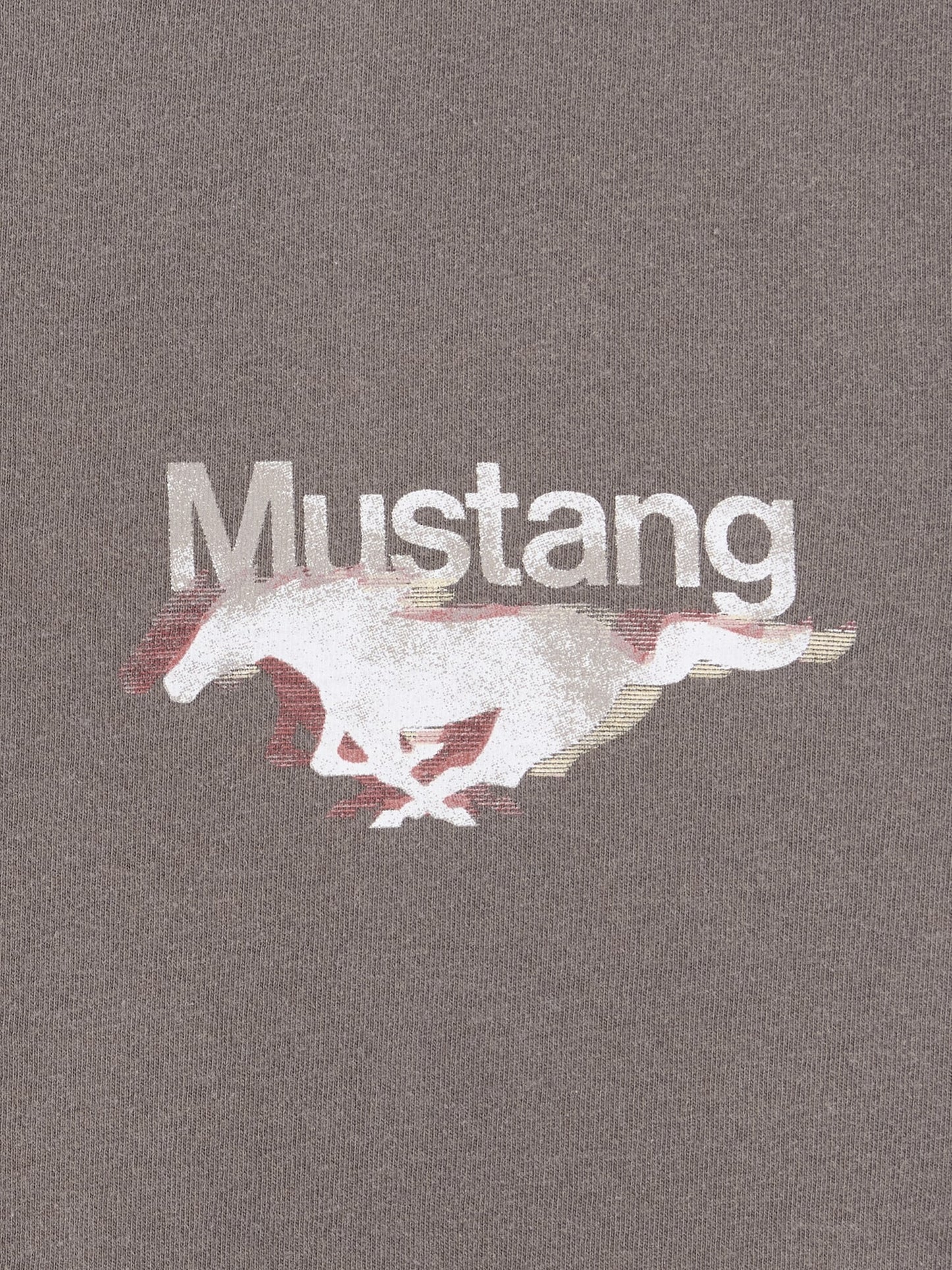 Gri Ford Mustang Heavyweight Crop Grafik T-shirt