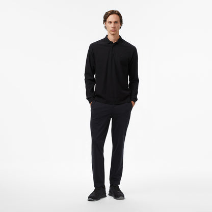 Nautica Classic Fit Erkek Uzun Kollu Polo Yaka Siyah T-shirt