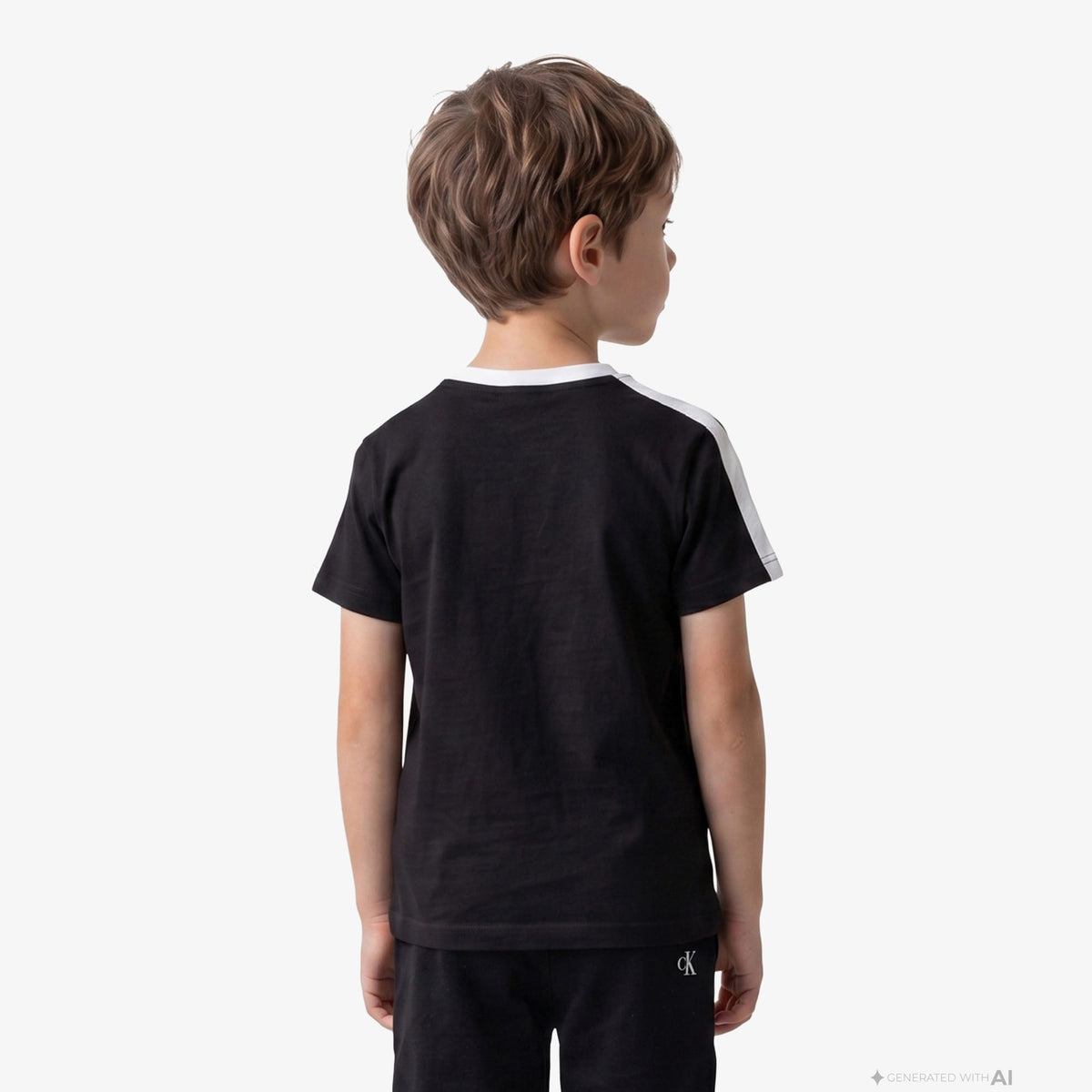 Calvin Klein Taping Çocuk Siyah T-shirt