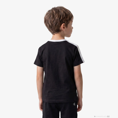Calvin Klein Taping Çocuk Siyah T-shirt