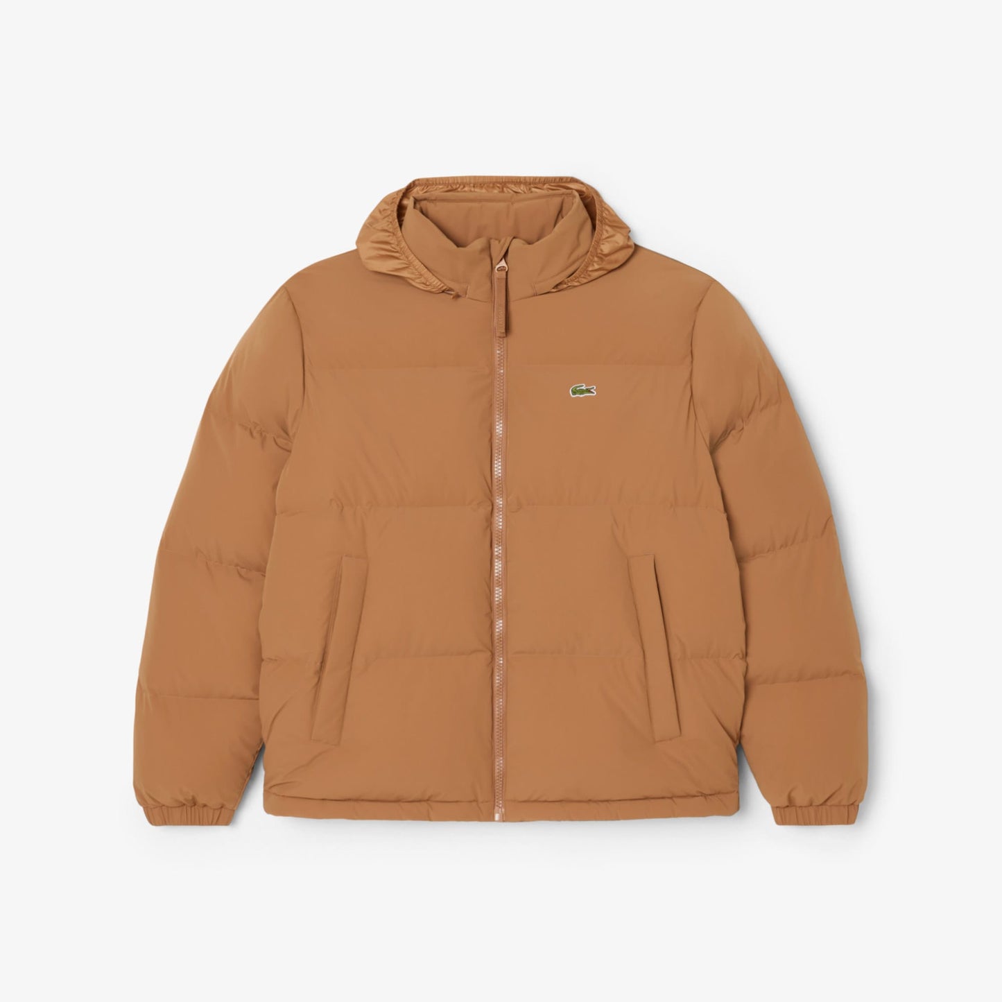 Lacoste Erkek Relaxed Fit Fermuarlı Koyu Kahverengi Mont