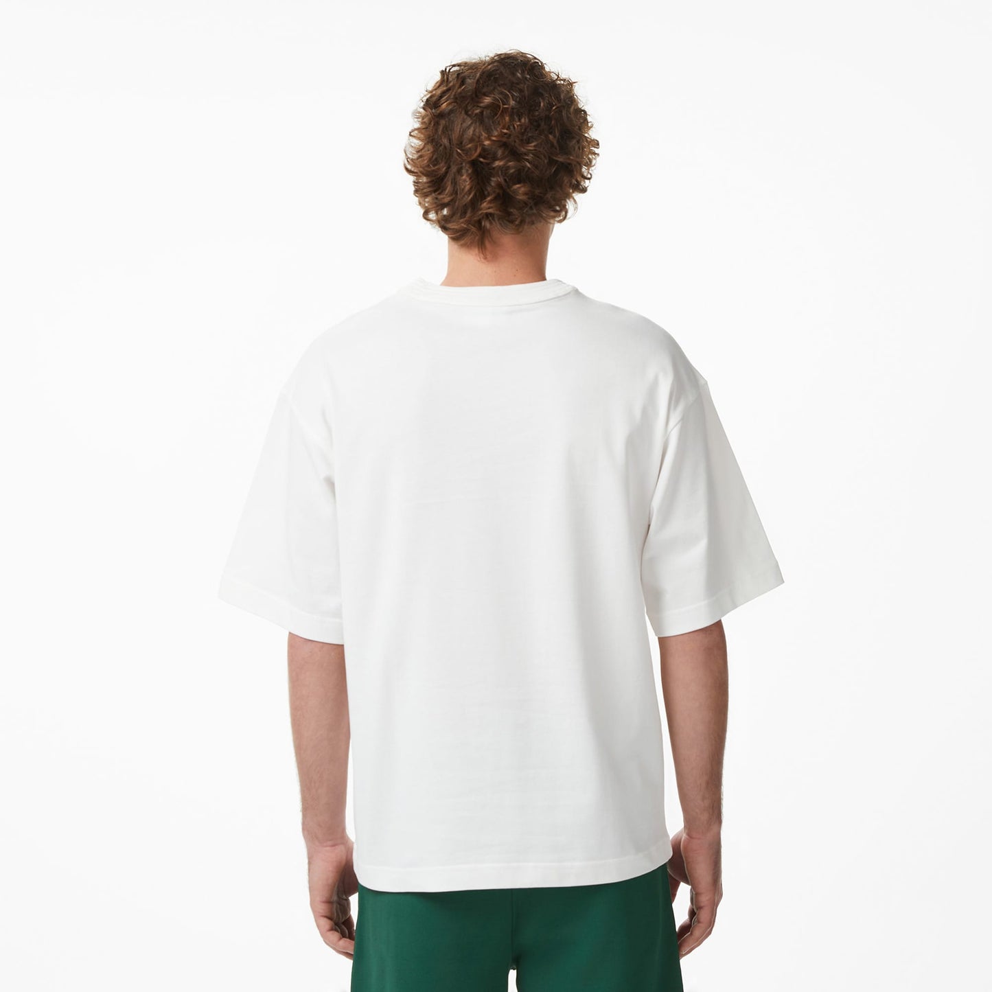 Lacoste Erkek Loose Fit Bisiklet Yaka Baskılı Krem T-shirt