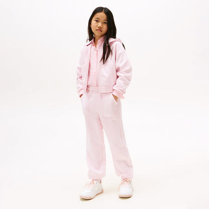 Tommy Hilfiger Textured Logo Çocuk Pembe Eşofman Altı