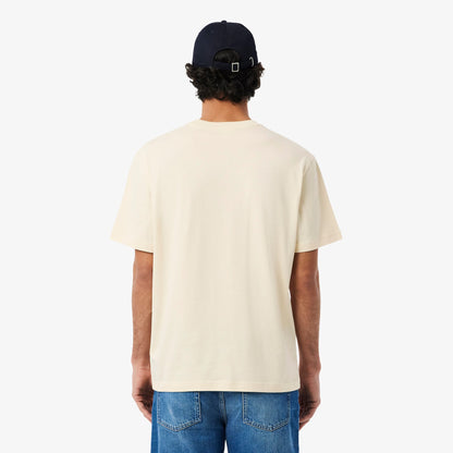 Lacoste Erkek Classic Fit Bisiklet Yaka Bej T-shirt