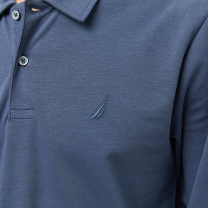 Nautica Erkek Mavi Classic Fit Uzun Kollu Polo Yaka T-shirt