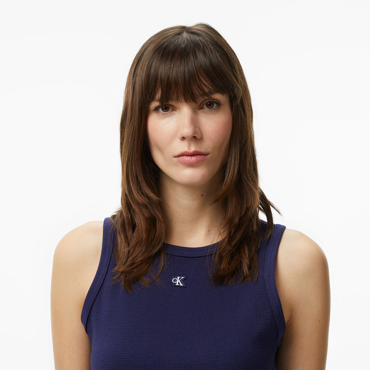 Calvin Klein Texture Waffle Racer Mini Kadın Mavi Elbise