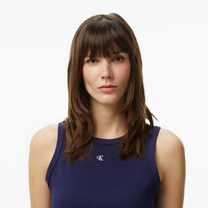Calvin Klein Texture Waffle Racer Mini Kadın Mavi Elbise
