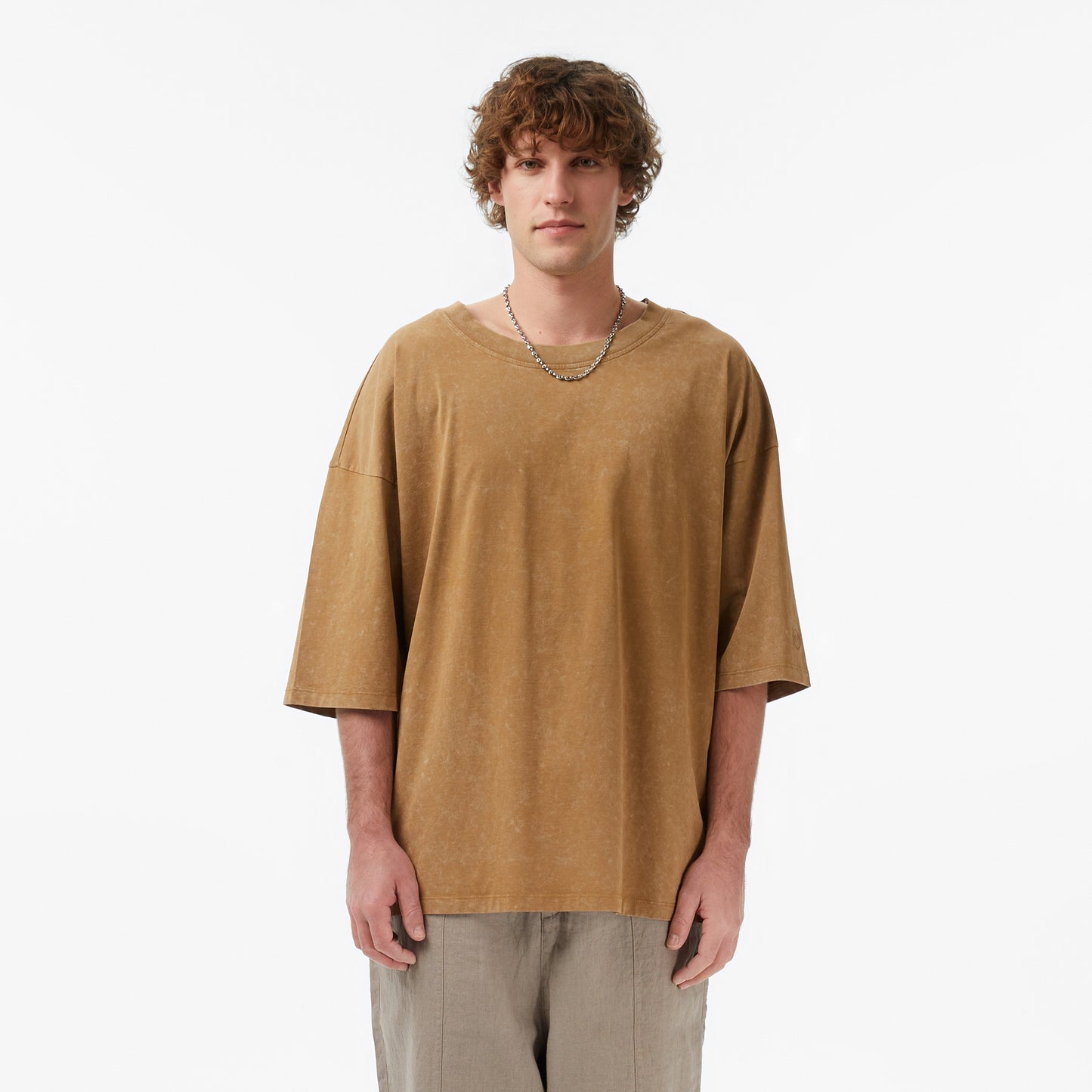 United4 Oversize Fit Erkek Kahverengi T-shirt