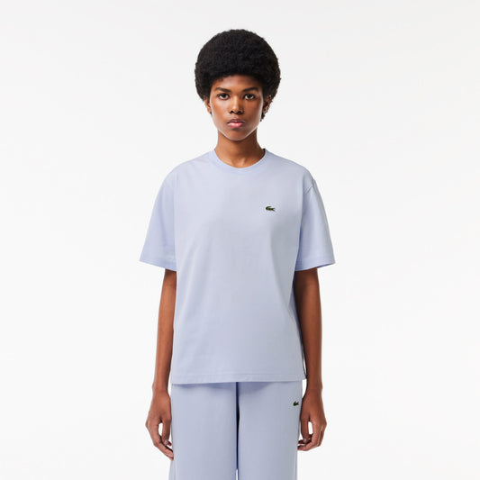 Lacoste Kadın Relaxed Fit Bisiklet Yaka Mavi T-shirt