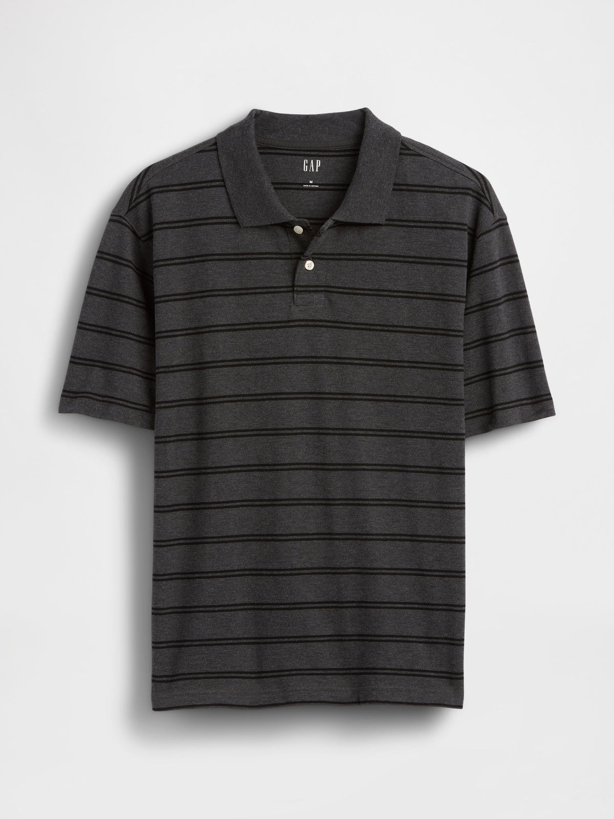 Koyu Gri Relaxed Pique Polo T-shirt