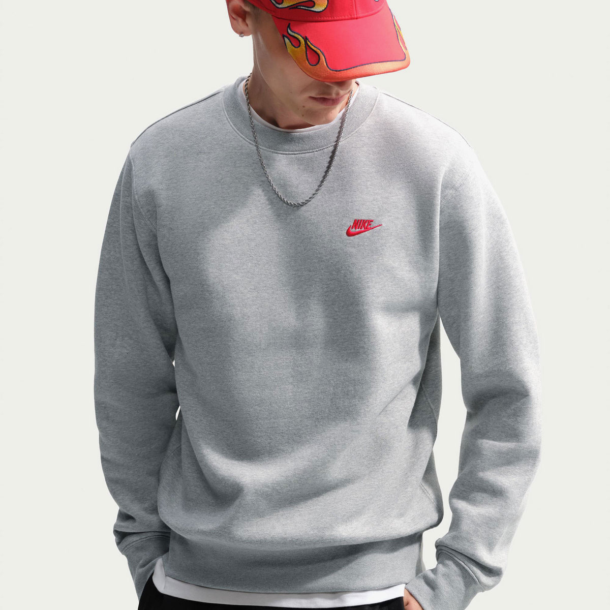 Nike Club Bb Crew Erkek Gri Sweatshirt