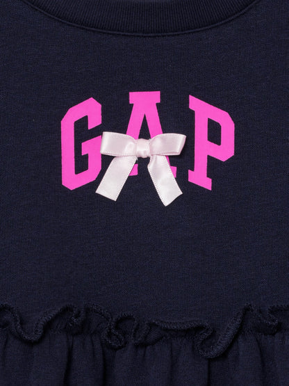 Lacivert Bow Logo Sweatshirt Elbise