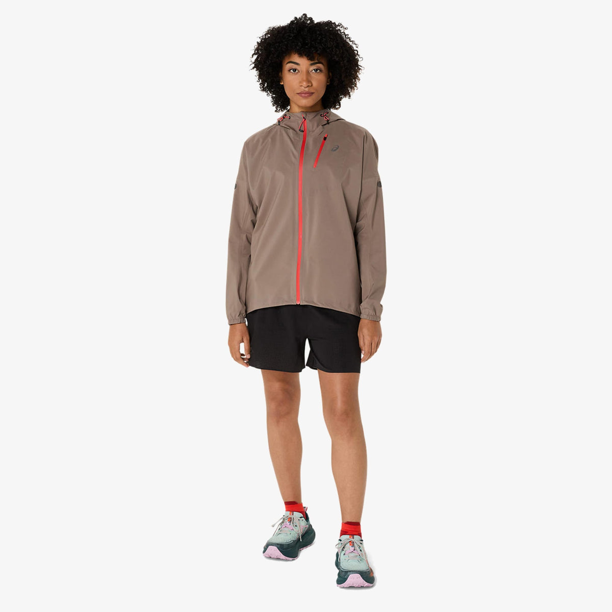 Asics Fujitrail Elite Waterproof kadın Kahverengi Koşu Ceketi
