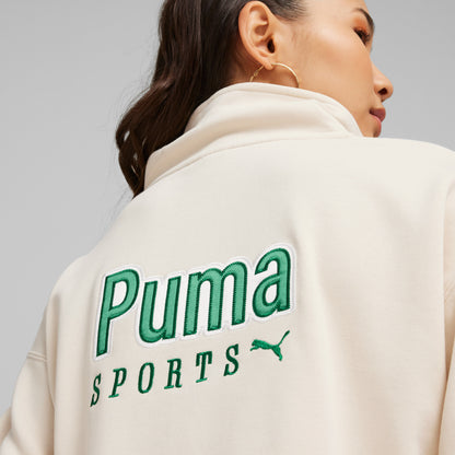 Puma Team Half Zip Crew Kadın Bej Sweatshirt