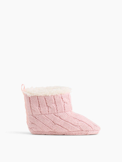 Pembe Sherpa Astarlı Triko Patik