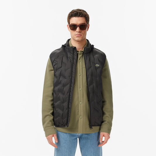 Lacoste Erkek Regular Fit Dik Yaka Kapitone Siyah Yelek
