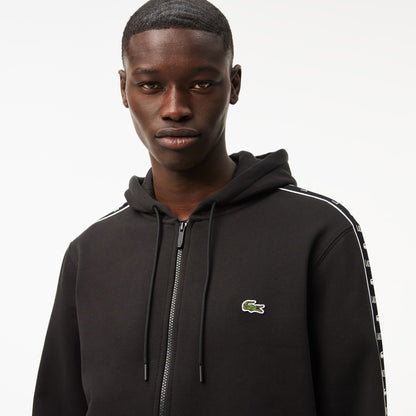 Lacoste Erkek Classic Fit Kapüşonlu Baskılı Siyah Sweatshirt