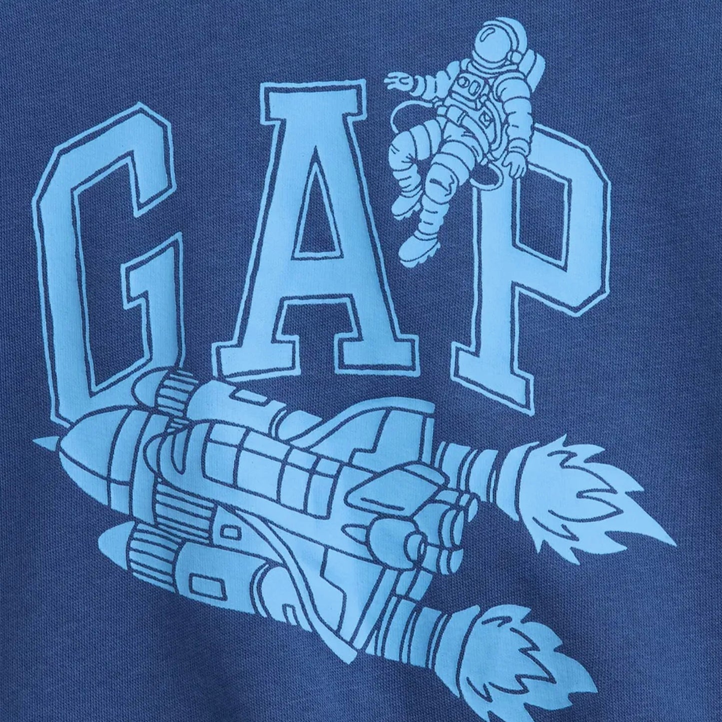 Gap V-frch Ft Oversized Logo Crew Çocuk Mavi Sweatshirt