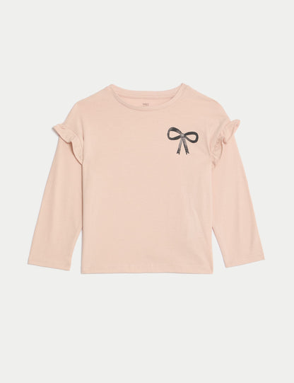 Saf Pamuklu Uzun Kollu T-shirt (2-7 Yaş)