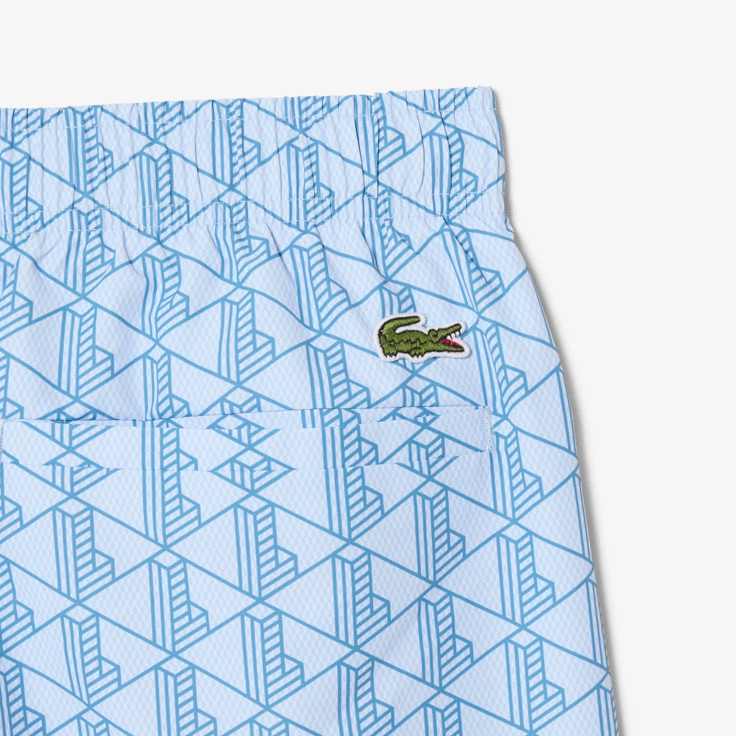 Lacoste Monogram Erkek Mavi Deniz Şortu
