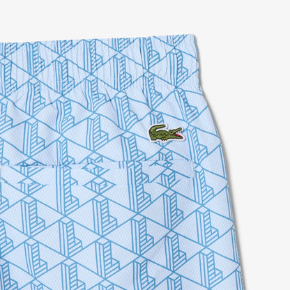 Lacoste Monogram Erkek Mavi Deniz Şortu
