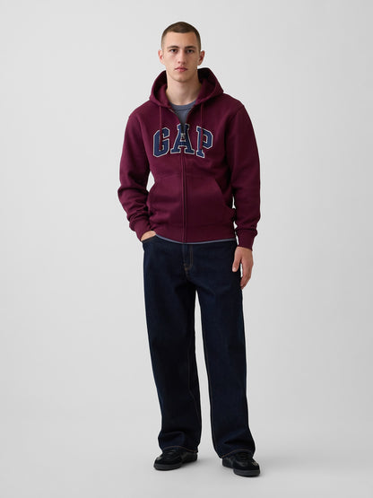 Bordo Vintagesoft Arch Logo Tam Fermuarlı Sweatshirt