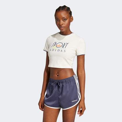 Adidas Sportswear Kadın Beyaz Crop T-shirt