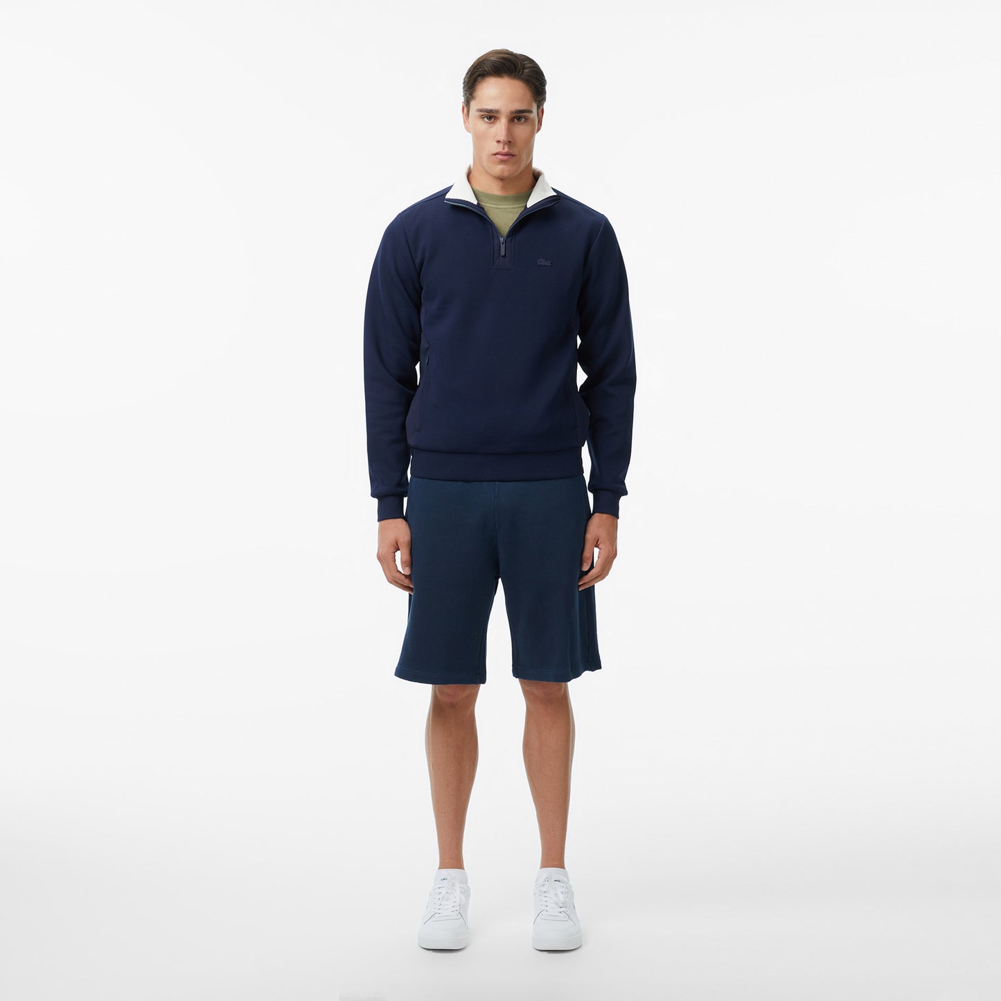 Lacoste Erkek Classic Fit Yarım Fermuarlı Lacivert Sweatshirt