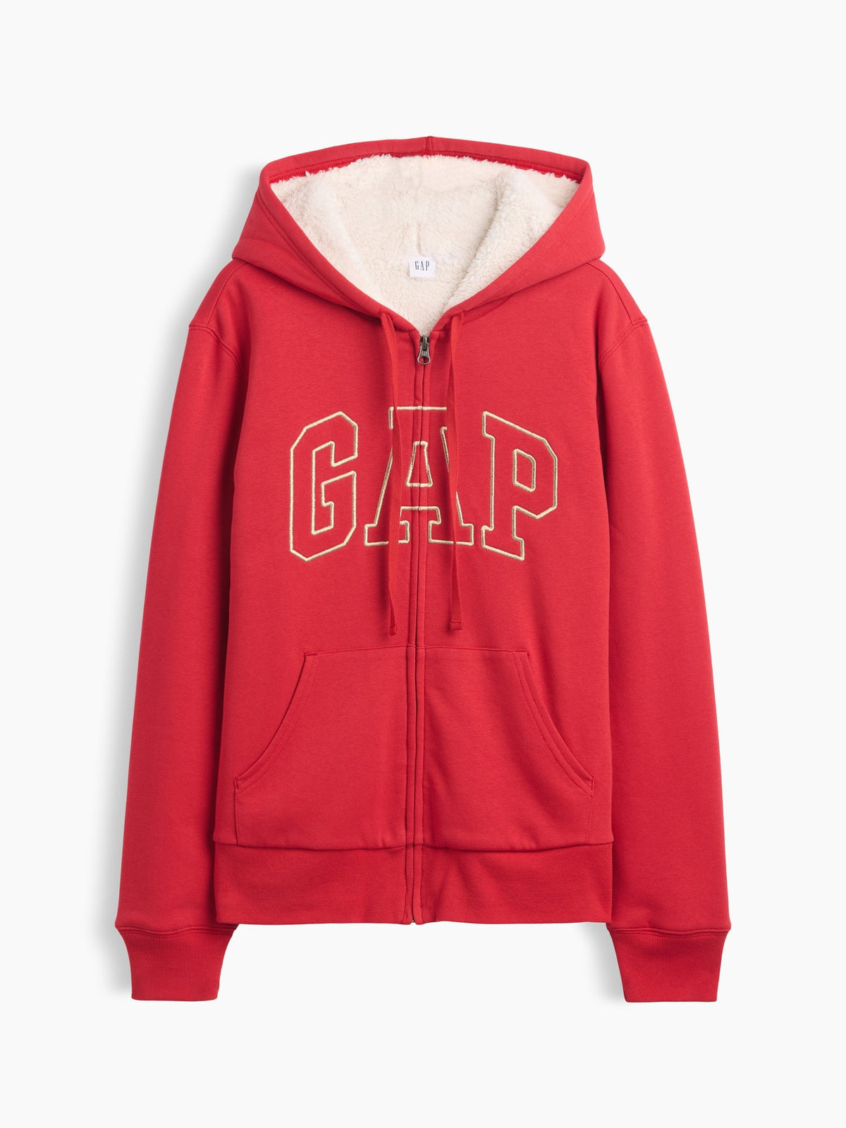 Kırmızı Relaxed Gap Logo Sherpa-astarlı Fermuarlı Sweatshirt