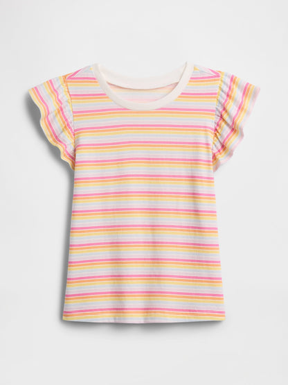 Çok Renkli Flutter Sleeve T-shirt