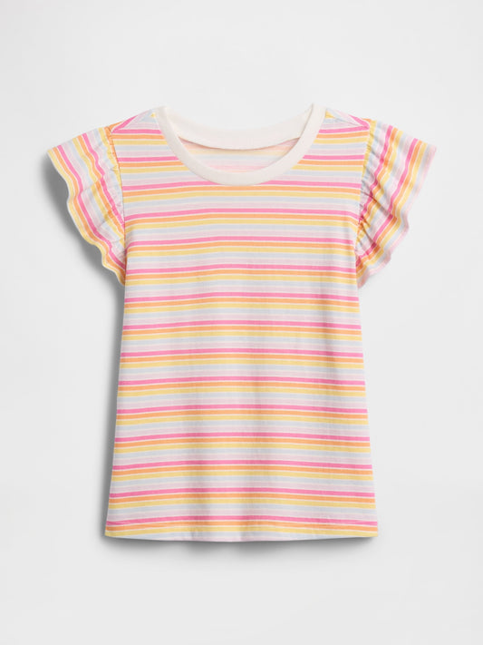 Çok Renkli Flutter Sleeve T-shirt