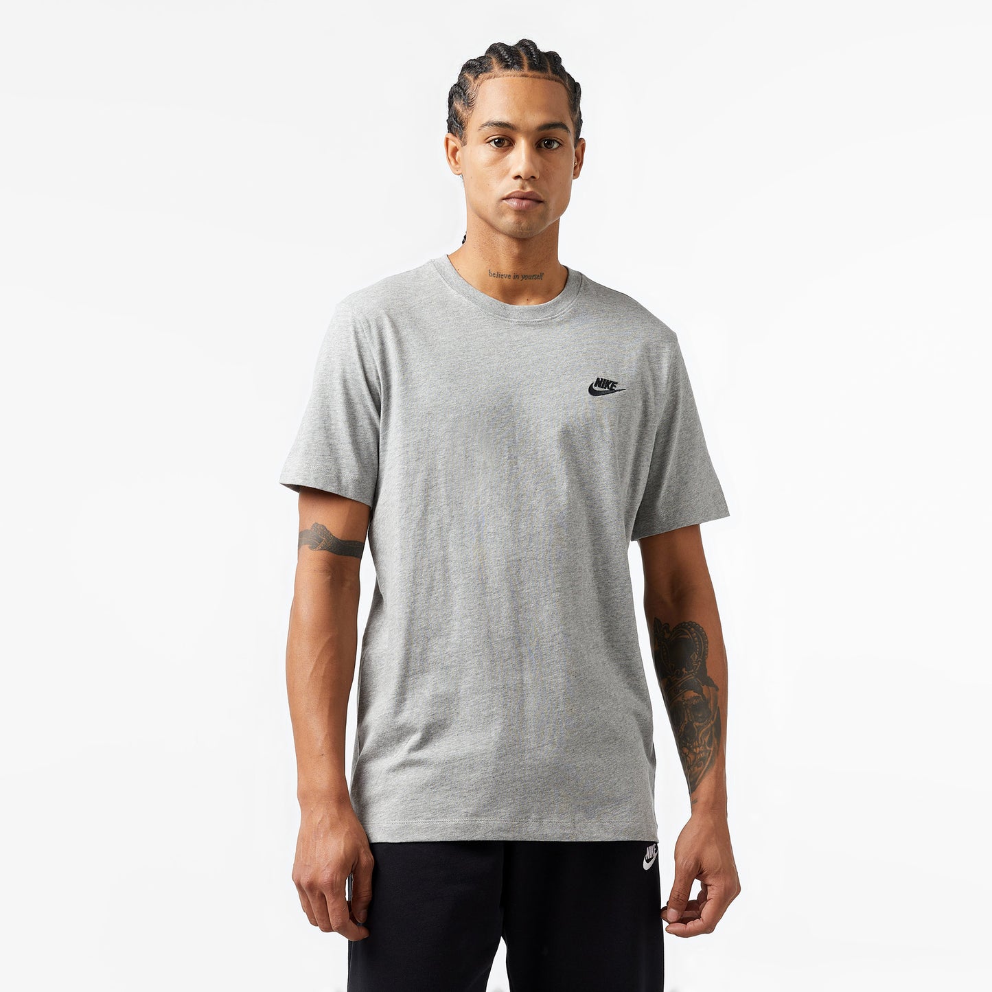Nike Sportswear Club Erkek Gri T-shirt