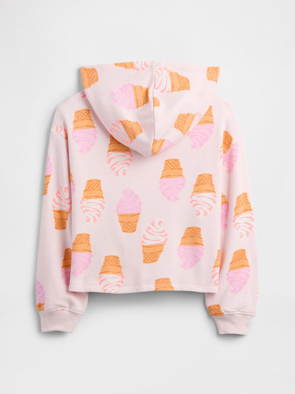 Açık Pembe Kids Relaxed Fransız Havlu Kumaş Sweatshirt