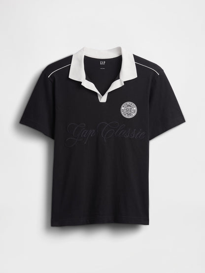 Beyaz Relaxed Gap Logo Rugby Polo T-shirt