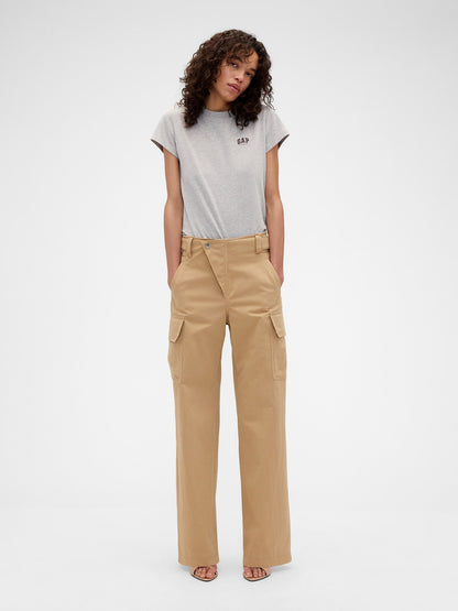 Açık Gri Gap × Victoria Beckham Organik Pamuk Logo T-shirt