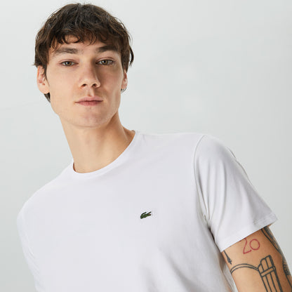 Lacoste Erkek Slim Fit Bisiklet Yaka Beyaz T-shirt