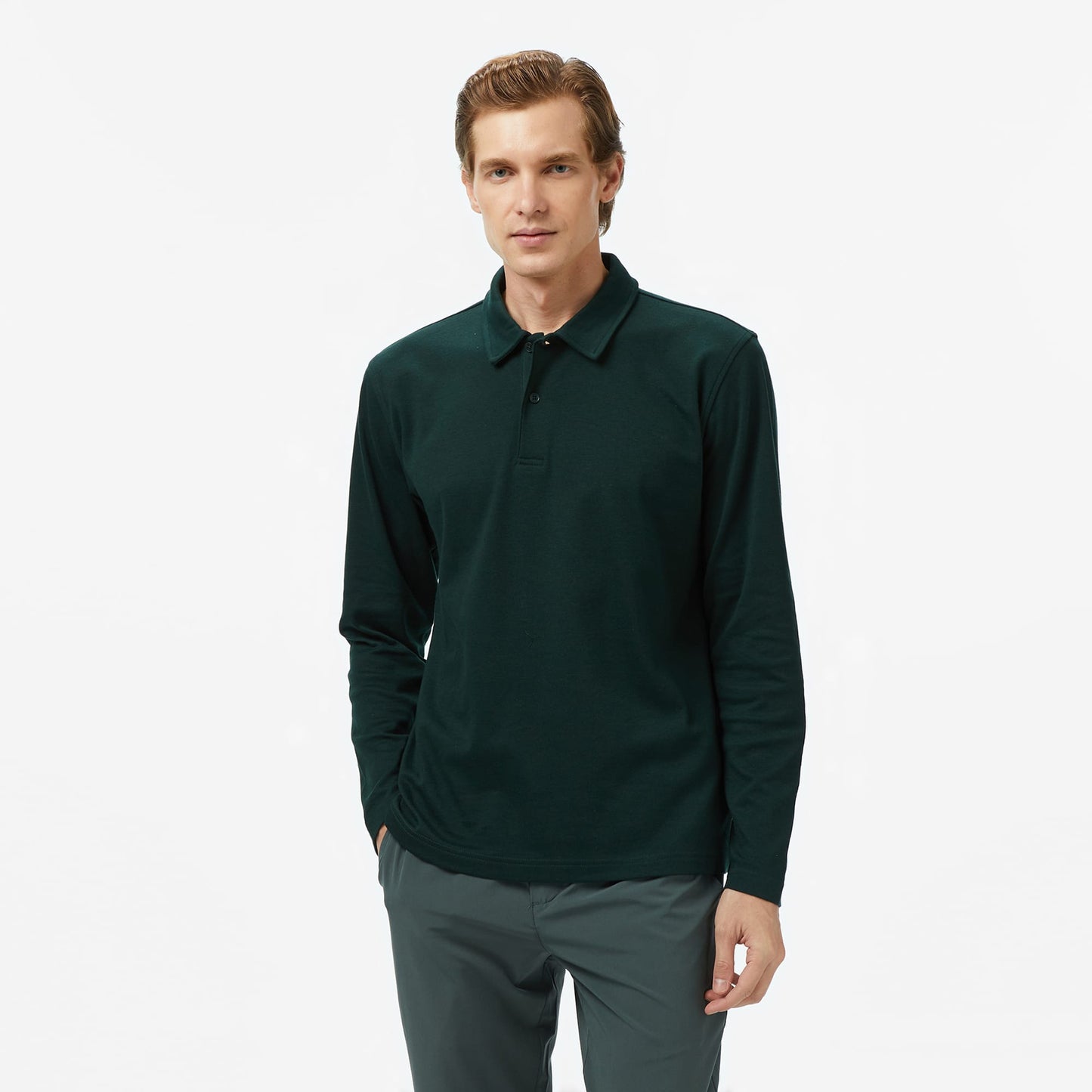 Nautica Erkek Yeşil Classic Fit Uzun Kollu Polo Yaka T-shirt