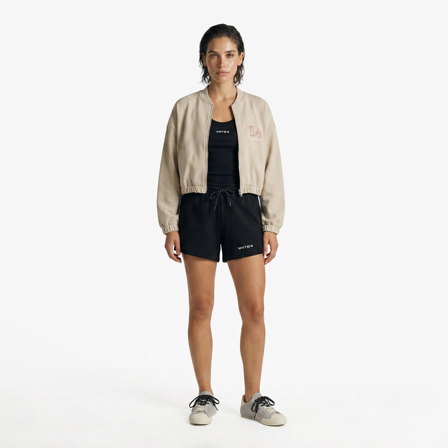 United4 Regular Fit Kadın Krem Sweatshirt