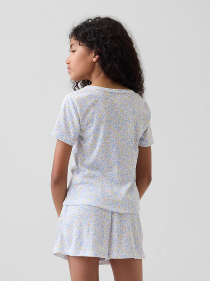 Beyaz Recycled Pointelle Pijama Şort