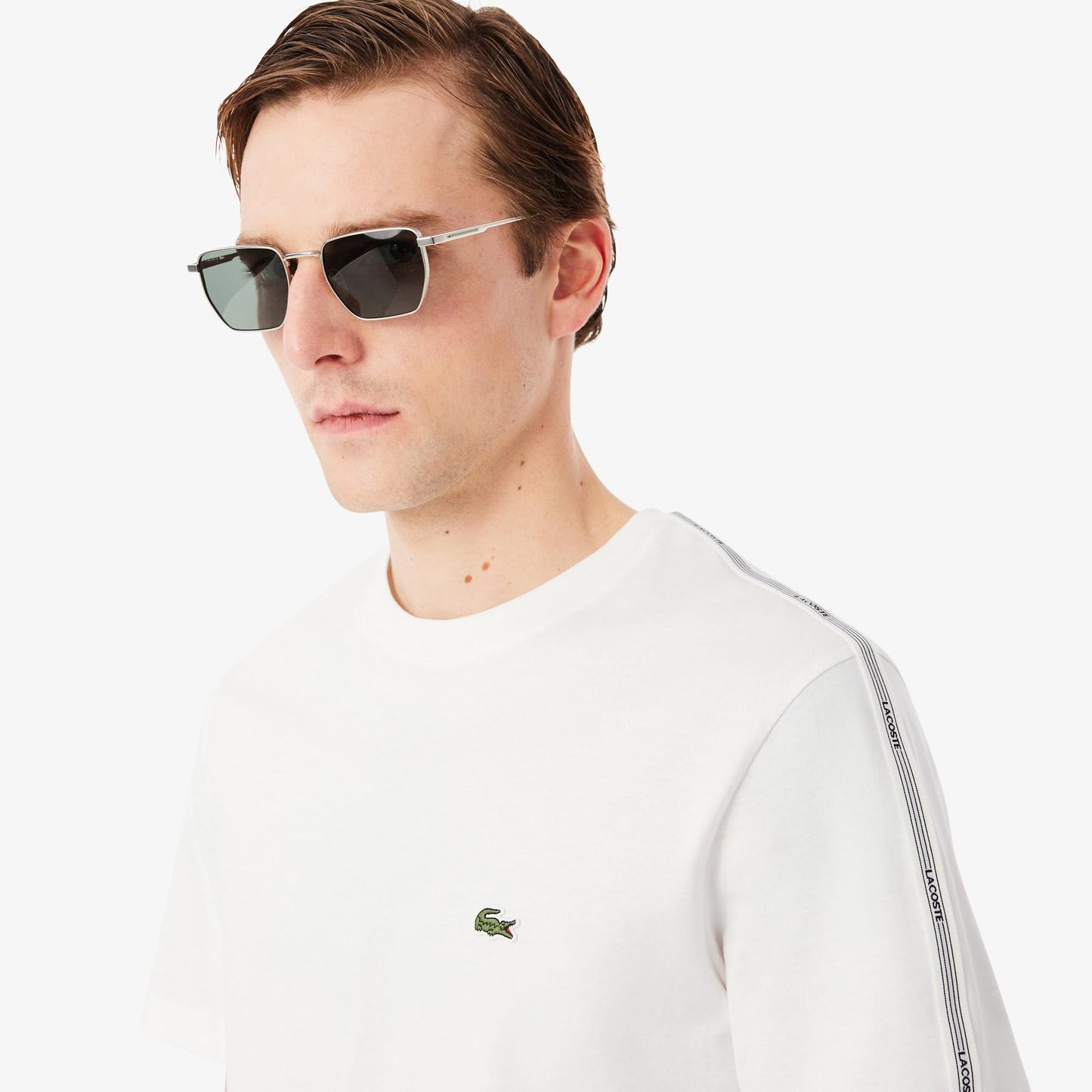 Lacoste Erkek Regular Fit Bisiklet Yaka Beyaz T-shirt