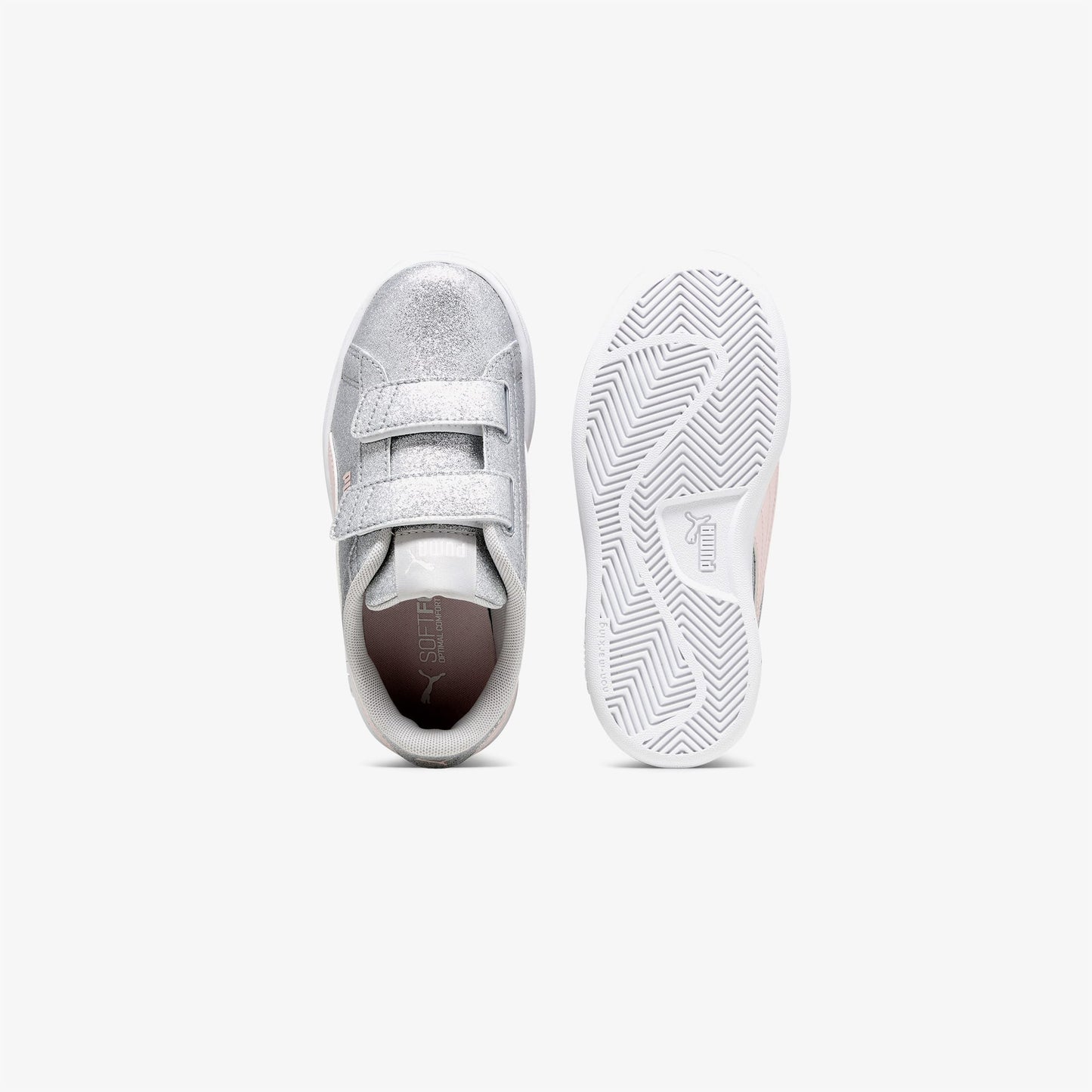 Puma Smash 3.0 Gliz Glam V Çocuk Gri Spor Ayakkabı