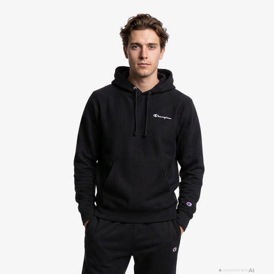 Champion Hooded Erkek Siyah Sweatshirt