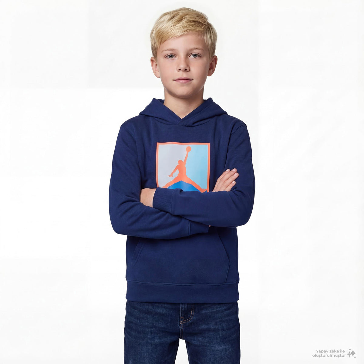 Jordan Jdb Mj Essential Flc Baseline Po Çocuk Lacivert Sweatshirt