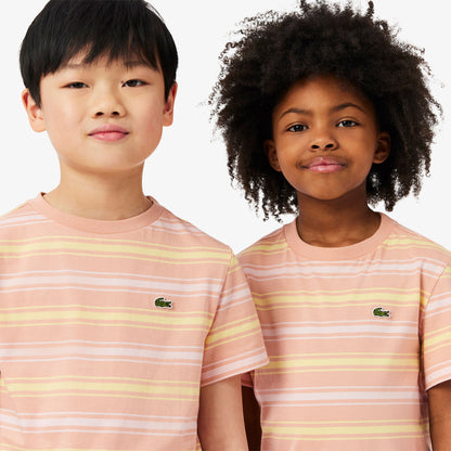Lacoste Çocuk Bisiklet Yaka Çizgili Kahverengi T-shirt