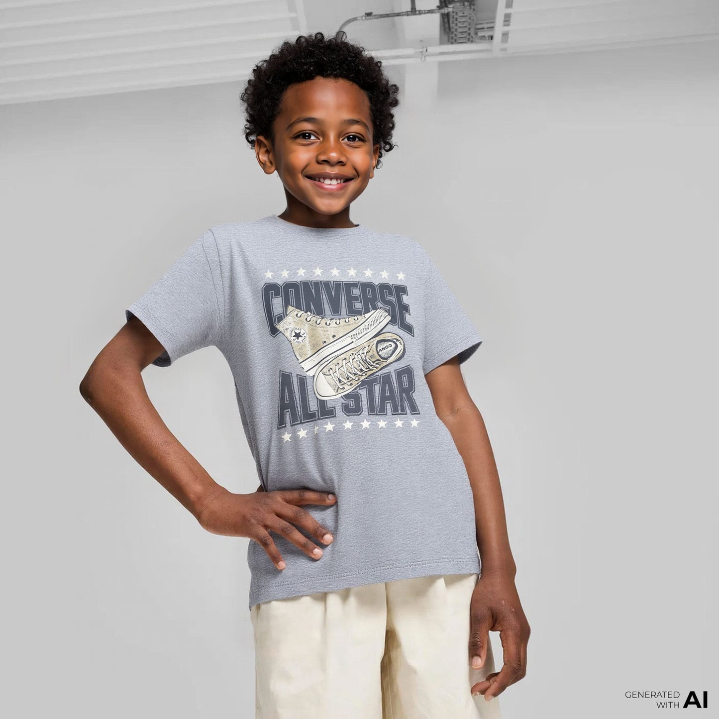 Converse Classic Çocuk Gri T-shirt