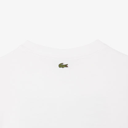 Lacoste Çocuk Bisiklet Yaka Baskılı Beyaz T-shirt
