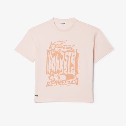 Lacoste Çocuk Bisiklet Yaka Baskılı Açık Pembe T-shirt